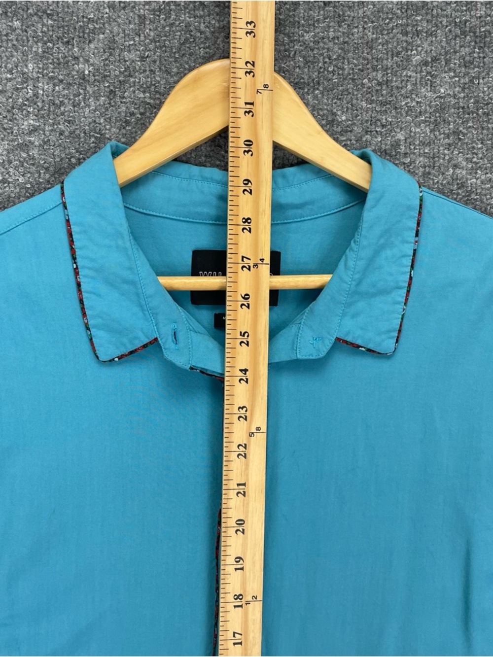 Wildfang The Empower Button Up Blouse Womens 1X Blue Floral Short Sleeve Rayon - Picture 7 of 7